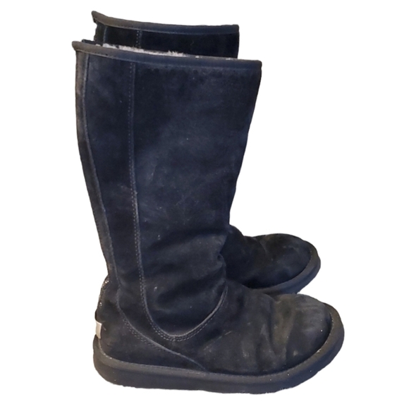 Ugg Boots F3009H size 7 women tall side zipper genuine sheepskin  leather - Picture 1 of 14